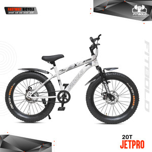 FITBOLD JetPro Fat Bike| Wheel-20x300 | White | Age 5-8Years | 99%Fitted |Ready to Ride 20 T