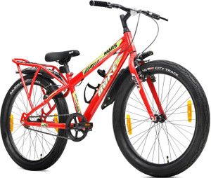 AVON MARS 24T Fat Tyre Bicycle for Boys with Carrier 85% Pre Fitted Stylish Design 24 T (inch) Hybrid Cycle/City Bike
