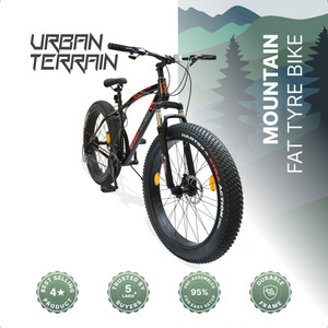 Urban Terrain Rogue MTB 26T Fat Tyre Cycles Shimano Geared for Men with Dual Disc Brake 26 T (inch) Road Cycle