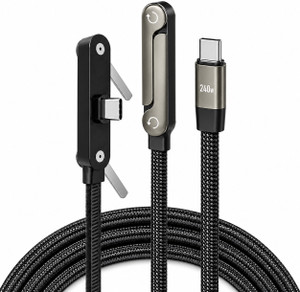 Tart 2-in-1 240W USB-C Fast Charging Cable 1.5m with Stand (Black) - Image 1