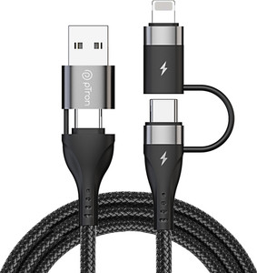 PTron 3-in-1 Cable 6 A 1 m Unbreakable Nylon Braided Pace