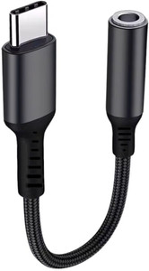 Aliens AUX Cable 0.12 m Type C to 3.5mm Audio Jack Cable, DAC Headphone/Earphone Converter Adapter| Hi-Fi Stereo Aux Cable Nylon Braided Material