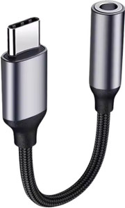 Aliens AUX Cable 1 A 0.12 m Aluminum Foil Type C to 3.5mm Audio Jack Cable, DAC Headphone/Earphone Converter Adapter| Hi-Fi Stereo Aux Cable Nylon Braided Material