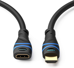 BlueRigger HDMI Cable 0.9 m Hdmi Cable Extension Male To Female Hdmi Extender Cord 4K Compatible For Tv Stick,Roku Stick,Chromecast,Nintendo Switch Wii U,Xbox One 360,Ps4 Ps3