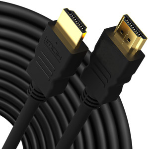 Techy-tech HDMI Cable 5 m HDMI Cable Gold Plated HD Ready 4K for LED TV, pc,Laptop 1.5 m HDMI Cable  (Compatible with Laptop,PC, Black) (5 Meter)