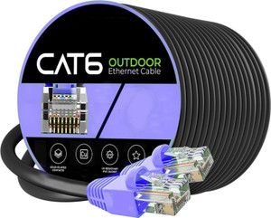 Sadow LAN Cable 25 m 25 Meter Cat6 RJ45 Ethernet Cable Solid Wire Internet Cable with Unshielded Twisted Pair (UTP) Upto 550MHZ (Black)