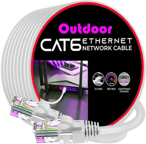 Sadow LAN Cable 60 m Outdoor 60 Meter CAT-6 Network RJ45 Ethernet Patch Cord