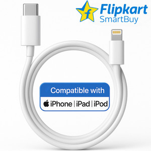 Flipkart SmartBuy Lightning Cable 3 A 1 m Original Quality 20W USB-C Type C to Lightning Fast Charging Data Cable, Replacement for Apple charger cable