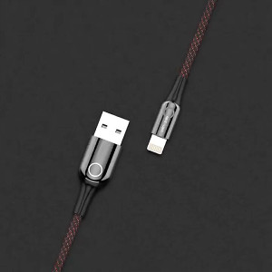 NA ZI AZEN Lightning Cable 3 A 1 m Lightning Cable with Intelligent Led Light and Quick Charging Indicator