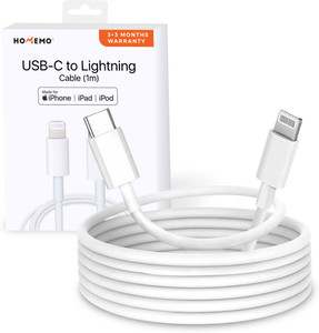 HOMEMO Lightning Cable 6 A 1 m Type-C to Lightning Cable Apple Certified (Mfi) Sync & Charge Cable