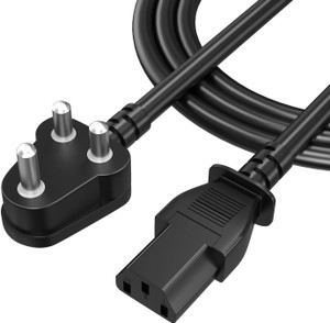 sounce Power Cord 1.8 m Power Cord Replacement Cable with India Plug and IEC Connector 3 Pin Heavy Duty Power Cable for Desktop PC Monitor Printer TV SMPS Projector Gaming Console and More Durable (Black)
