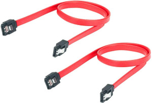 WiredCom Power Sharing Cable 0.1 m 2 pcs SATA (SATA 3) Cable 1.5GB/s, 3GB/s, 6GB/s for Hard-Disk and SSD Cable Red with Locking Latch