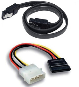 Steko Power Sharing Cable 15 m (Combo- Pack) 1 Pc Black SATA Data with Locking + 1 Pc 4 Pin Molex