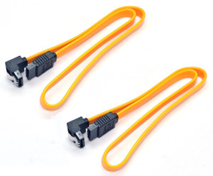 TAAPSEE Power Sharing Cable 0.4 m 2-Pieces SATA Data Cable, 90 Degree Right Angle SATA III Cable with Locking Latch