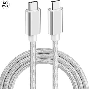 RoarX Type C 10 A 1 m Nylon Braided 60 Watt Metal Braided Type C to C Fast Charging Data cable type C compatible with Samsung/iPhone 15/16/ Nothing CMF Cable/Google cable/ type c laptop cable