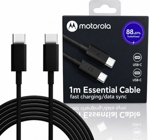 Moto Type C 4 A 1 m PVC Shielding Type-C to Type-C TurboPower Charging & Data Cable