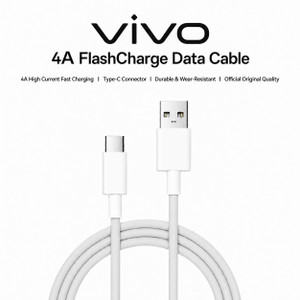 vivo USB Type C Cable 4 A 0.97 m Supports 44W fast charging|Durable TPE material|Vivo Official Authentic Product 4A FlashCharge