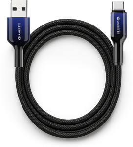 AMKETTE USB Type C Cable 3 A 1.5 m ChargePro 65W Fast Charging USB A to Type C Braided Cable