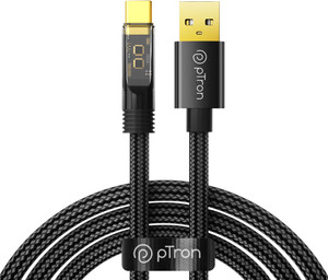 PTron USB Type C Cable 6 A 1 m Unbreakable Nylon Braided Pace