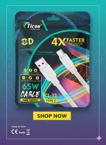 Limo Enterprise USB Type C Cable 1 m Ticon 65W Pure Copper Cable (Model ...