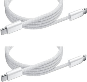 Relix USB Type C Cable 3 A 1 m Pack of 2 original iPhone usb c to c cable | MFI certified |60w fast charging Type C to Type C braided Data cable.