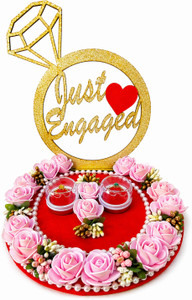 Zenvira Engagement Ring platter Wood, Cloth, Sponge Decorative Platter