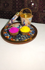 kv enterprises Laddu gopal ji bucket and pichkari set Deity Ornament