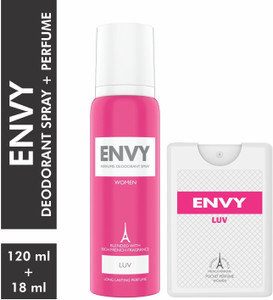 Envy Luv Deo & Luv Pocket Perfume Combo Deodorant Spray  -  For Women
