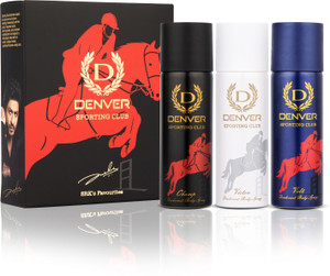 DENVER SRK's Favourite Sporting Club Nano Deo | Long lasting Deodorant Spray (50ml x 3) Deodorant Spray  -  For Men