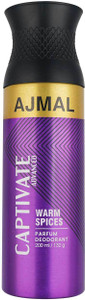 Ajmal Captivate Advanced |Aromatic Woody Long Lasting Body Perfume Deodorant Spray Deodorant Spray  -  For Men & Women