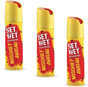 SET WET Mischief Avatar Deodorant Body Spray 150ml ( Pack Of 3) Deodorant Spray - For Men & Women at ₹369 (54% Off) – Flipkart