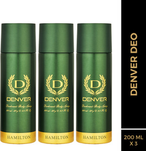 DENVER Hamilton Body Deo (200 ml x 3) Deodorant Spray  -  For Men