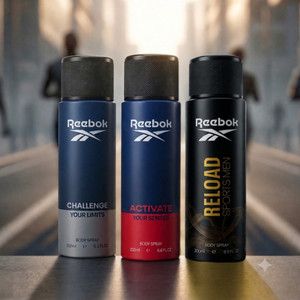 REEBOK Challenge + Activate + Reload Long Lasting Deodorant Combo 3x200ml Body Spray - For Men