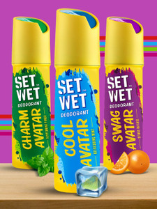 SET WET Cool, Charm and Swag Avatar Deodorant Spray - For Men (... more