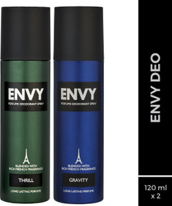 Envy Gravity and Thrill Body Deo (120 ml x 2) Deodorant Spray For Men  Price in India, Buy Envy Gravity and Thrill Body Deo (120 ml x 2) Deodorant 