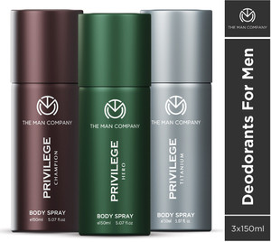 THE MAN COMPANY Champion, Hero & Titanium Privilege Deodorant for Men Body Spray  -  For Men