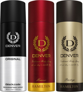 DENVER Black Code Body Spray For Men - Image 6