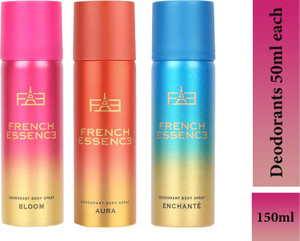 फ्रेंच एसेंस Combi Pack of Bloom,Aura and Enchante (50ml Each)  -  महिलाओं के लिए