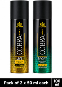 ST-JOHN Cobra Deo Live 50 ml | Cobra Deo Sports 50 ml Deodorant Spray - For Men & Women
