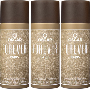 OSCAR Forever Paris Body Spray with Long Lasting Woody fragrance (150mlx3) Deodorant Spray - For Men & Women