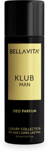 BELLAVITA KLUB MAN Deo Parfum|Long lasting deodorant with Citrus, Woody & Vanilla Notes | Deodorant Spray  -  For Men