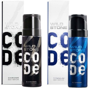 Wild Stone CODE Titanium & Chrome (150 ml each) Body Spray  -  For Men