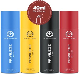 THE MAN COMPANY Privilege Combo Travel Pack | Premium Long Lasting Fragrance Deodorant Spray  -  For Men & Women