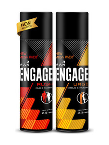 Engage Rush & Urge Mega Pack Deo Combo for Men 220ml x2, Long Lasting Deo Spray Deodorant Spray  -  For Men