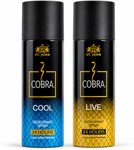 ST-JOHN Cobra Deo Live (150 ml) & Cobra Deo Cool (150 ml) Perfume Body Spray - For Men & Women