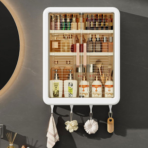 ADONZ Bathroom Storage Organizer/Bathroom Cabinet /Bathroom Shelf Plastic Wall Shelf
