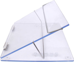 VeleSolv Solid Compartments Acrylic Material Foldabel, Height Adjustable, Comfotable Writing/Sketching/Drawing Table/Laptop Stand/Table Top Acrylic-Clear-12 x 16 Laptop Stand