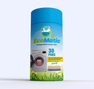 ECOMATIC Hassle-free Plant Based Liquid Detergent Laundry Pods cleaning, stain removal Ocean Detergent Pod