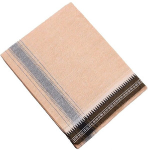 Tharunsha Elite COTTON Men's Single Dhoti -1.9 Mtrs Kerala Dhoti Big blue Border Set of 1 Striped Men Dhoti