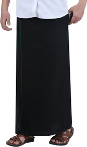 Prakasam Cotton Men's Black Colour Flexi Size Welcro Readymade with pocket Solid Men Dhoti